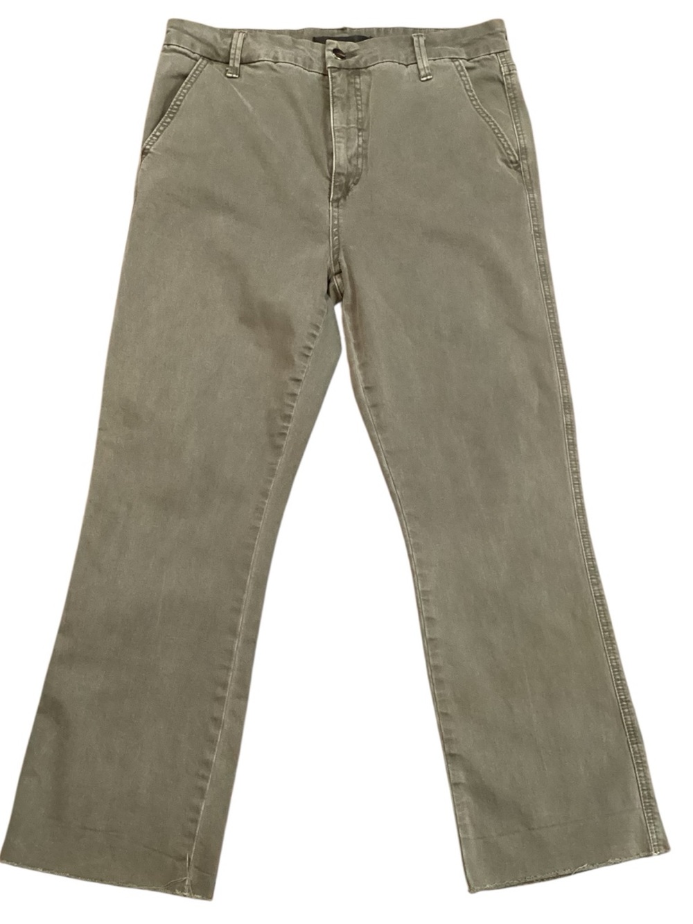 Joe’s Jeans Olive Green Raw Hem Straight Leg Pants Size 31